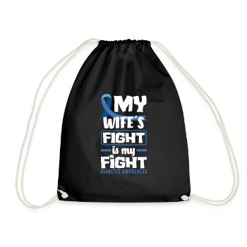 T1D Diabetes Type 1 Diabetic Gift - Drawstring Bag - black - Front