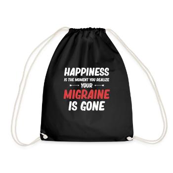 Happiness is the moment when you realize that - Drawstring Bag - black - Front