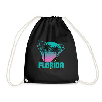 Florida Retro Souvenir USA Amerika - Turnbeutel - Schwarz - Vorne