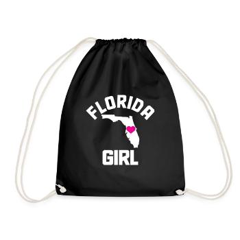 Florida Girl Souvenir USA Amerika - Turnbeutel - Schwarz - Vorne
