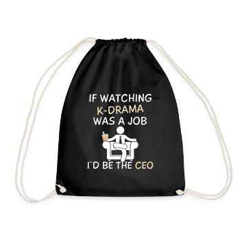 K-Drama Lover Funny KDrama Mom - Drawstring Bag - black - Front