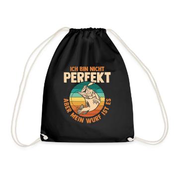 Angler Fishing Fishing Rod Fishing - Drawstring Bag - black - Front
