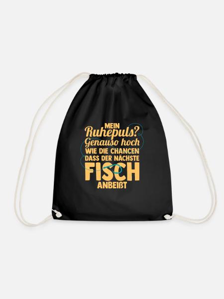 Angler Fischen Angelrute Angeln - Turnbeutel - Schwarz