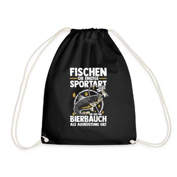 Angler Fishing Fishing Rod Fishing - Drawstring Bag - black - Front