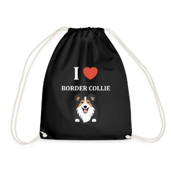 Humour chien border collie - Sac de sport léger - noir - Devant