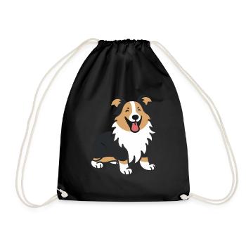 Humour chien border collie - Sac de sport léger - noir - Devant