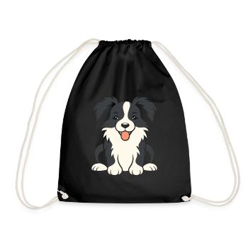 Humour chien border collie - Sac de sport léger - noir - Devant