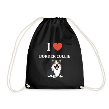 Humour chien border collie - Sac de sport léger - noir - Devant
