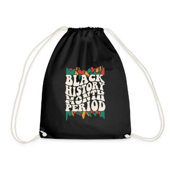 Black History Month Period African American Pride - Drawstring Bag - black - Front