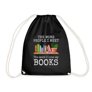 For book lovers and reading enthusiasts. Read the book - Drawstring Bag - black - Front