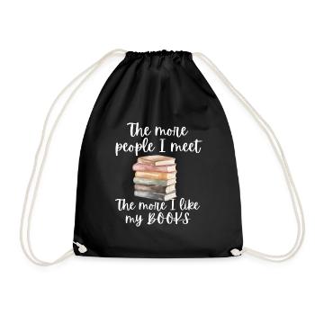 Funny Books Saying for Book Lovers - Drawstring Bag - black - Front