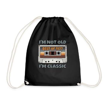 I'M NOT OLD I'M CLASSIC BETS OF 1977 Vintage gift - Drawstring Bag - black - Front