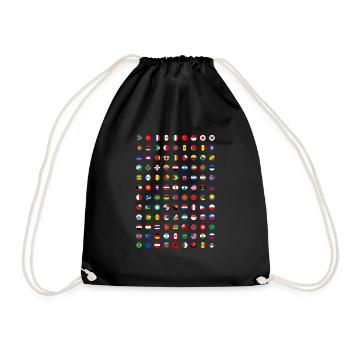 Tous les pays Drapeaux du monde 287 Drapeau - Sac de sport léger - noir - Devant