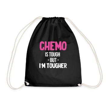 Chemo is hard, but I'm harder - Drawstring Bag - black - Front