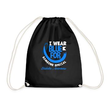 T1D Diabetes Type 1 Diabetic Gift - Drawstring Bag - black - Front
