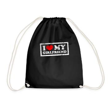 I Love My Girlfriend - Turnbeutel - Schwarz - Vorne
