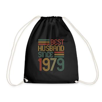 Best husband since 1979 45th wedding anniversary - Drawstring Bag - black - Front
