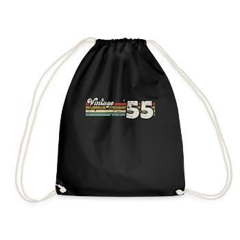 Rétro anniversaire né en 1955 slogan phrase citation - Sac de sport léger - noir - Devant