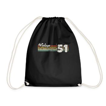 Rétro anniversaire né en 1951 Slogan Phrase citation - Sac de sport léger - noir - Devant