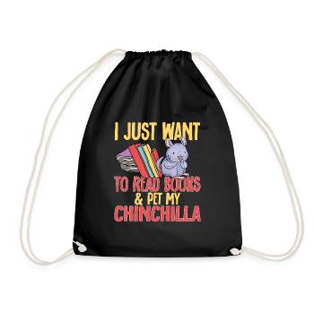 Chinchilla - Drawstring Bag - black - Front