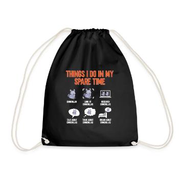 Chinchilla - Drawstring Bag - black - Front