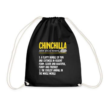 Chinchilla - Drawstring Bag - black - Front