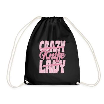 Crazy Knife Lady Hobby Knife Collector - Turnbeutel - Schwarz - Vorne