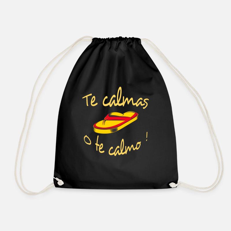 Te calmas o te calmo - Drawstring Bag - black