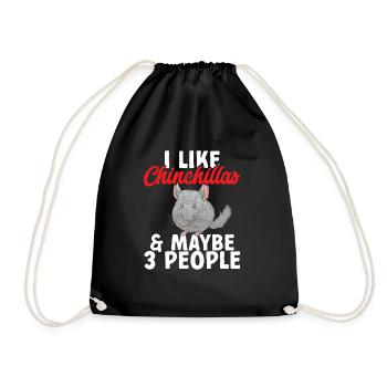 Chinchilla - Drawstring Bag - black - Front