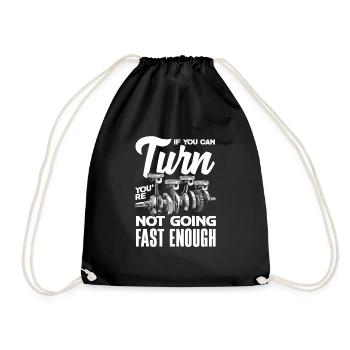 Lustiges Autorennen Auto Rennen Geschenk - Turnbeutel - Schwarz - Vorne