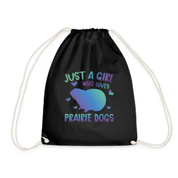 Funny Prairie - Chien amant drôle de rongeur - Sac de sport léger - noir - Devant