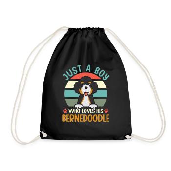 Bernedoodle Dog - Drawstring Bag - black - Front