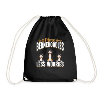 Bernedoodle Dog - Drawstring Bag - black - Front