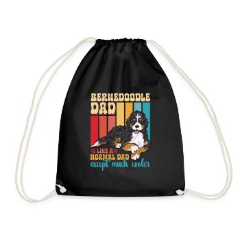 Bernedoodle Dog - Drawstring Bag - black - Front