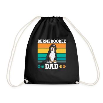 Bernedoodle Dog - Drawstring Bag - black - Front