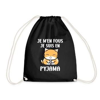 Je m'en fous je suis en pyjama - Sac de sport léger - noir - Devant