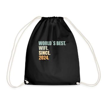 Meilleure femme depuis 2024 1er anniversaire de mariage - Sac de sport léger - noir - Devant