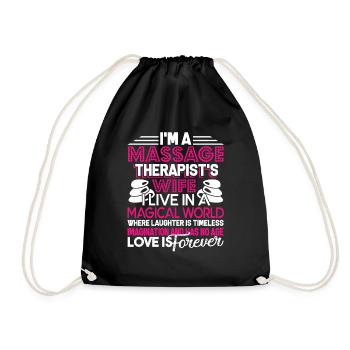 Massage Therapist Massage Therapist's Wife - Drawstring Bag - black - Front