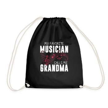 Music Grandma My Favorite Musician Calls Me - Drawstring Bag - black - Front