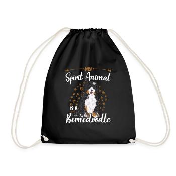 Bernedoodle Dog - Drawstring Bag - black - Front