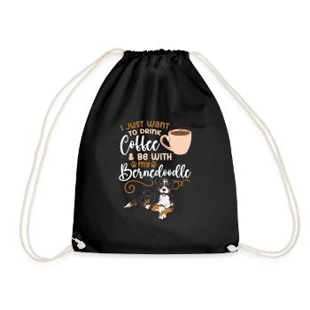 Bernedoodle Dog - Drawstring Bag - black - Front