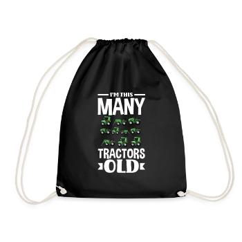 10th Birthday Tractor 10 Years Birthday Shirt - Drawstring Bag - black - Front