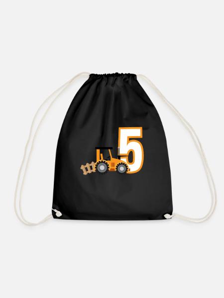 5. Geburtstag Traktor 5 Jahre Geburtstagsshirt - Turnbeutel - Schwarz