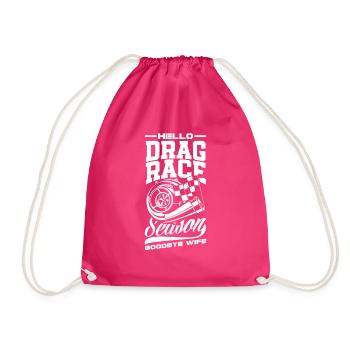 Lustiges Autorennen Auto Rennen Geschenk - Turnbeutel - Fuchsia - Vorne