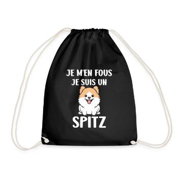 Humour chien Spitz - Sac de sport léger - noir - Devant