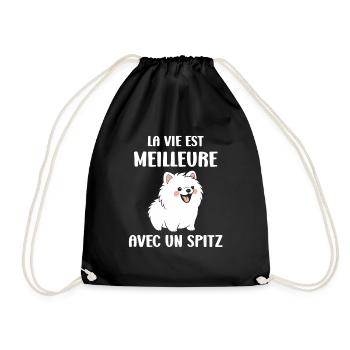 Humour chien Spitz - Sac de sport léger - noir - Devant