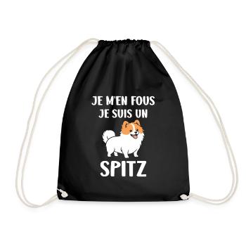 Humour chien Spitz - Sac de sport léger - noir - Devant