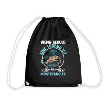 Angler Fishing Fishing Rod Fishing - Drawstring Bag - black - Front