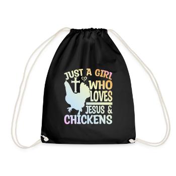 Jesus And Chickens Farmer Lover Farmer - Drawstring Bag - black - Front