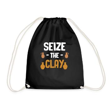 „seize The Clay“ Lustiges Töpferkunstwerk „crafty - Turnbeutel - Schwarz - Vorne